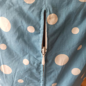 1950s - Adorable German Baby Blue Dotted Cotton Dress - W34 (86cm)