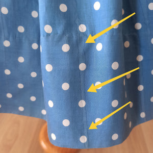 1950s - Stunning Iconic Blue Dotted Dress - W29 (74cm)