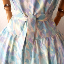 Load image into Gallery viewer, 1950s - Spectacular Removable Shawl Collar Pastel Colors Dress - W30 (76cm)
