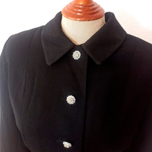 Cargar imagen en el visor de la galería, 1950s -  Black Gabardine Wool Jacket - W30 (76cm)
