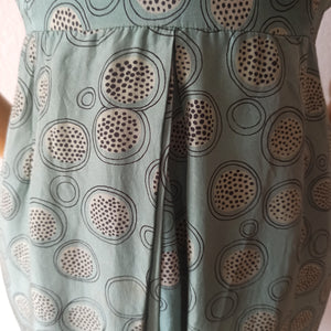 1940s - Gorgeous Abstract Teal Silk Dress - W27.5 (70cm)