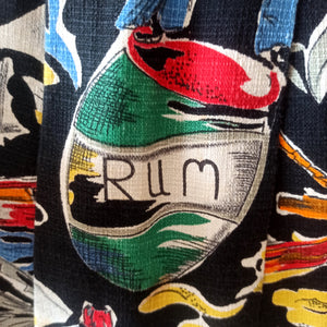 1950s - Stunning Rum & Sailors Novelty Print Skirt - W27 (68cm)