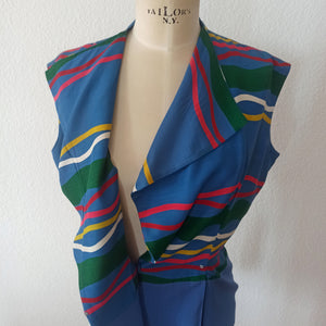 1950s - Stunning Colors 2pc Top & Skirt Set - W27/27.5 (68/70cm)