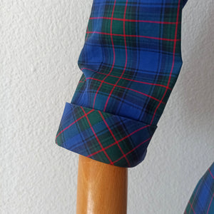 1940s - Gorgeous Blue & Green Tartan Cotton Dress - W30 (76cm)