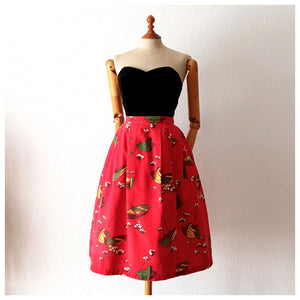 1950s - Stunning Boats Novelty Print Skirt - W28/29 (72/74cm)