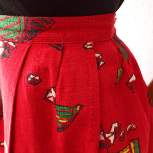 1950s - Stunning Boats Novelty Print Skirt - W28/29 (72/74cm)