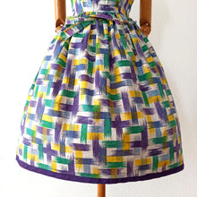 Laden Sie das Bild in den Galerie-Viewer, 1950s - Renaitre, Paris - Fabulous Parisien Abstract Dress - W28 (72cm)
