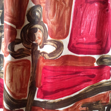 Laden Sie das Bild in den Galerie-Viewer, 1950s 1960s - Gorgeous Abstract Satin Silk Dress - W24.5 (62cm)

