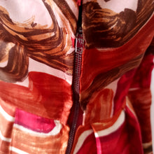Load image into Gallery viewer, 1950s 1960s - Gorgeous Abstract Satin Silk Dress - W24.5 (62cm)
