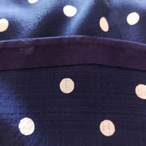 1960s - Gorgeous Navy Polkadots Rayon Silk Dress - W29 (74cm)