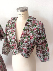 1940s 1950s - Adorable Floral Bolero Dress  - W29 (74cm)