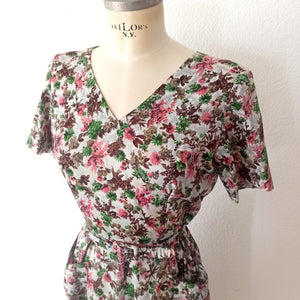 1940s 1950s - Adorable Floral Bolero Dress  - W29 (74cm)