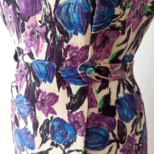 Charger l&#39;image dans la galerie, 1950s 1960s - Stunning Abstract Floral Dress - W29 (74cm)
