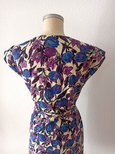 1950s 1960s - Stunning Abstract Floral Dress - W29 (74cm)