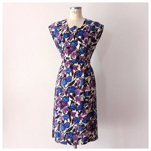 1950s 1960s - Stunning Abstract Floral Dress - W29 (74cm)