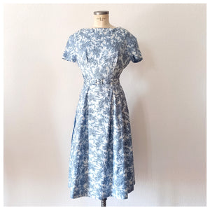 1940s 1950s - Adorable Novelty Print Cotton Dress - W28 (72cm)