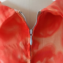 Cargar imagen en el visor de la galería, 1960s - Relampago, Spain -  Orange Abstract Floral Dress - W33 (84cm)
