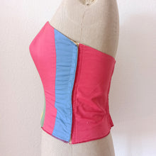 Laden Sie das Bild in den Galerie-Viewer, 1950s - ESCORA - Fabulous Rainbow Cotton Bustier - W25 to 27 (64 to 70cm)
