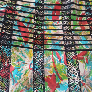 1950s - Stunning Abstract Floral Skirt - W24 (60cm)