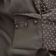 Load image into Gallery viewer, 1960s Does 1940s - Black Dotted Crepe Blouse - W27 (68cm)
