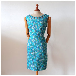 1960s - Adorable & Chic Floral Cotton Dress - W31.5 (80cm)