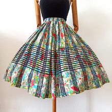 Cargar imagen en el visor de la galería, 1950s - Stunning Abstract Floral Skirt - W24 (60cm)
