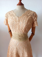 Load image into Gallery viewer, 1950s - Norman Originals, USA - Exquisite Cotton Lace Dress - W27 (68cm)
