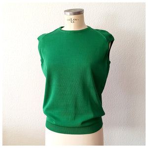 1960s - Deadstock - RECODER, Spain - Green Knit Top - Size Large