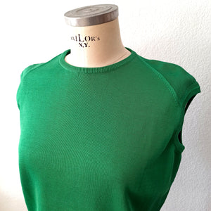 1960s - Deadstock - RECODER, Spain - Green Knit Top - Size Large