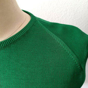 1960s - Deadstock - RECODER, Spain - Green Knit Top - Size Large