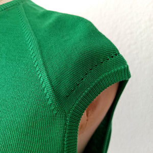 1960s - Deadstock - RECODER, Spain - Green Knit Top - Size Large