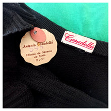 Cargar imagen en el visor de la galería, 1950s - Deadstock - CASADELLA, Spain - Black Knit Top - Size S/M
