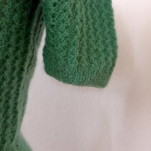 Load image into Gallery viewer, 1950s - Lovely Apple Green Zipper Back Hand Knitted Top - Size S/M

