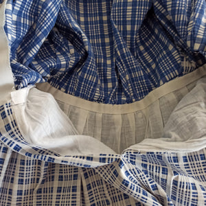 1950s - Gorgeous Sailor Collar Textured Cotton Dress - W26 (66cm)