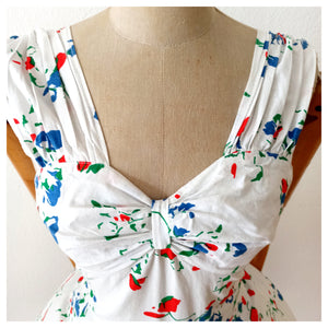 VTG Does 1950s - ETAM, Germany - Stunning Cotton Dress - W28 (72cm)