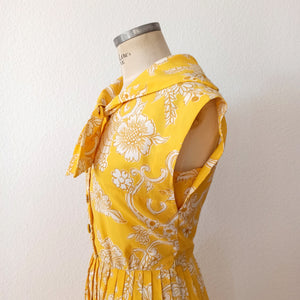 1950s 1960s - LESLIE FAY, USA - Adorable Bow Collar Dress - W27 (68cm)