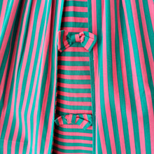 Carica l&#39;immagine nel visualizzatore di Gallery, 1950s 1960s - WENJA, Germany - Pink Green Stripes Dress - W25 (64cm)
