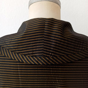 1950s - Stunning Black & Gold Striped Satin Dress - W34 (86cm)