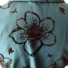 Cargar imagen en el visor de la galería, 1950s - Exquisite Teal Blue Satin &amp; Velvet Dress - W30 (76cm)
