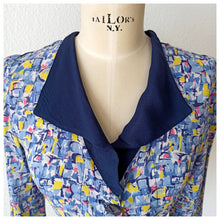 Charger l&#39;image dans la galerie, 1940s - Gorgeous Abstract Cold Rayon Crepe Belted Blouse - W28 (72cm)
