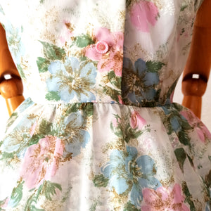 1950s - Incredibly Adorable Peter Pan Collar Floral Dress - W28 (72cm)