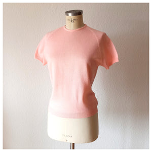 1950s 1960s - WELLPUNT, Spain - Adorable Pink Knit Top - Size M/L