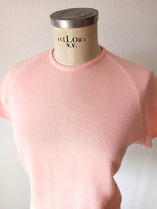 1950s 1960s - WELLPUNT, Spain - Adorable Pink Knit Top - Size M/L