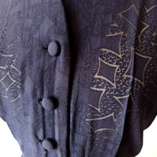 Cargar imagen en el visor de la galería, 1940s - Exquisite Ink Blue Smoked Rayon Dress  - W32 (82cm)
