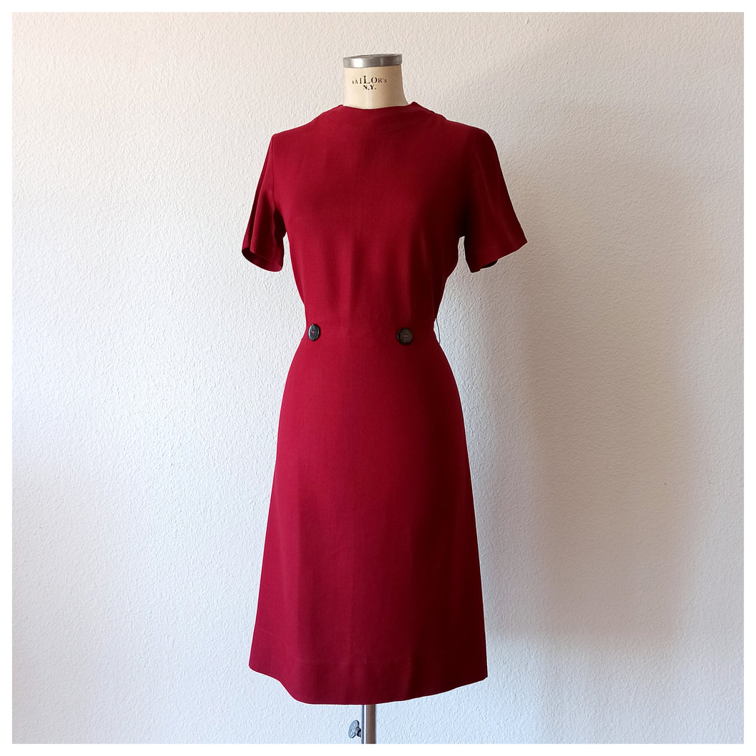 1950s 1960s - NANCY GREER, New York - Elegant Rayon Dress  - W31 (80cm)