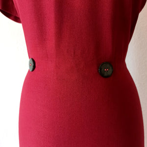 1950s 1960s - NANCY GREER, New York - Elegant Rayon Dress  - W31 (80cm)