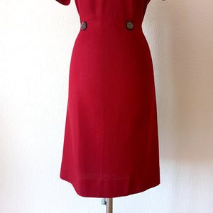 1950s 1960s - NANCY GREER, New York - Elegant Rayon Dress  - W31 (80cm)