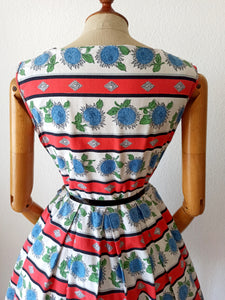 1950s - GOLDSIEGEL, Germany - Adorable Sun Flowers Dress - W29 (74cm)