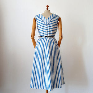 1950s - GUY, France - Gorgeous Pockets Cotton Dress - W27 to 31 (68 to 80cm)