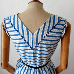 1950s - GUY, France - Gorgeous Pockets Cotton Dress - W27 to 31 (68 to 80cm)